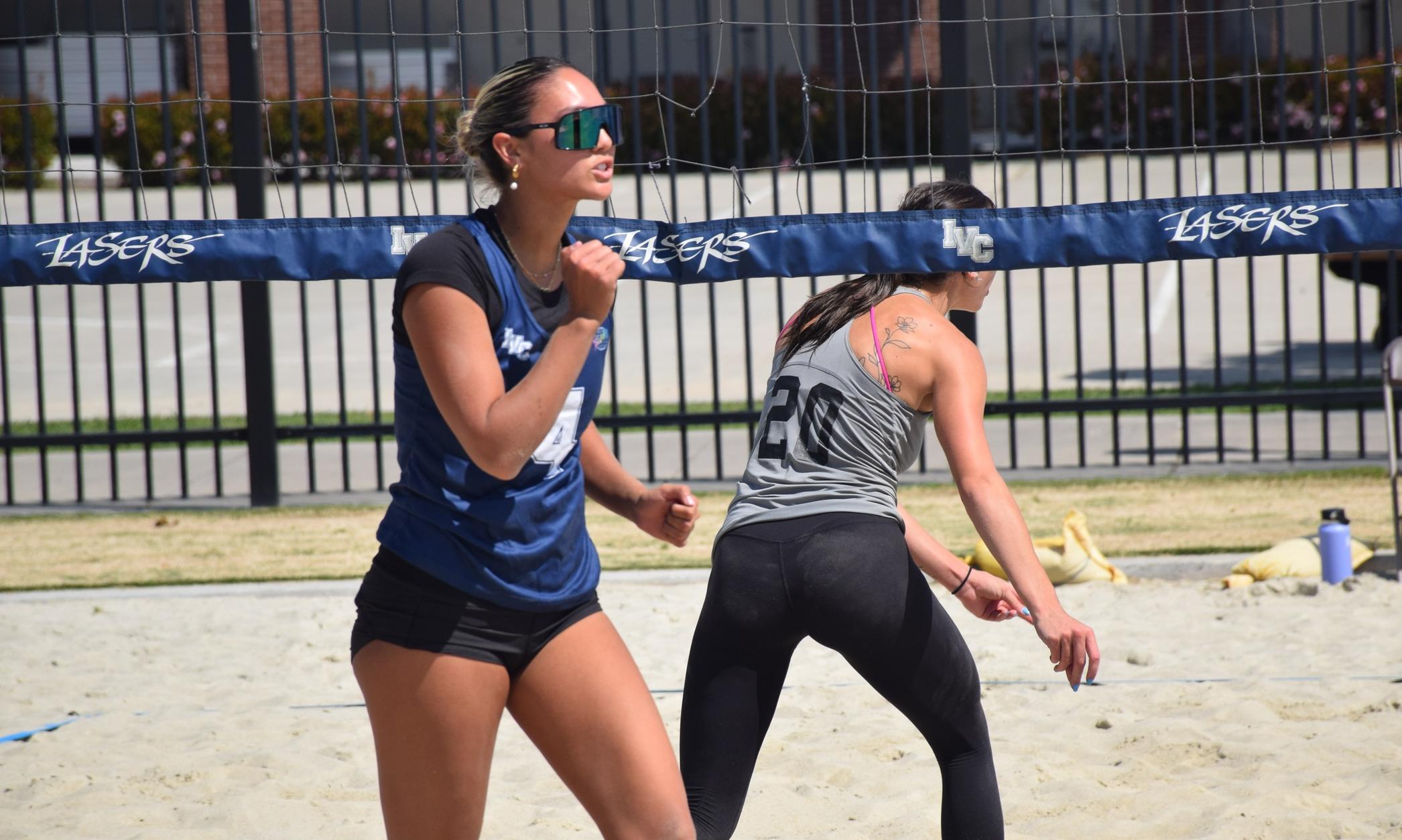 Beach volleyball team captures two matches at home Friday