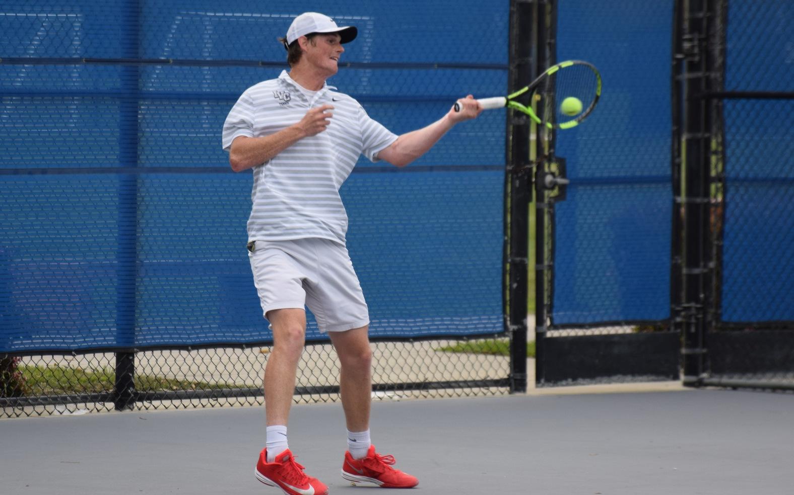 Men's tennis team stays in third place in standings with win at OCC