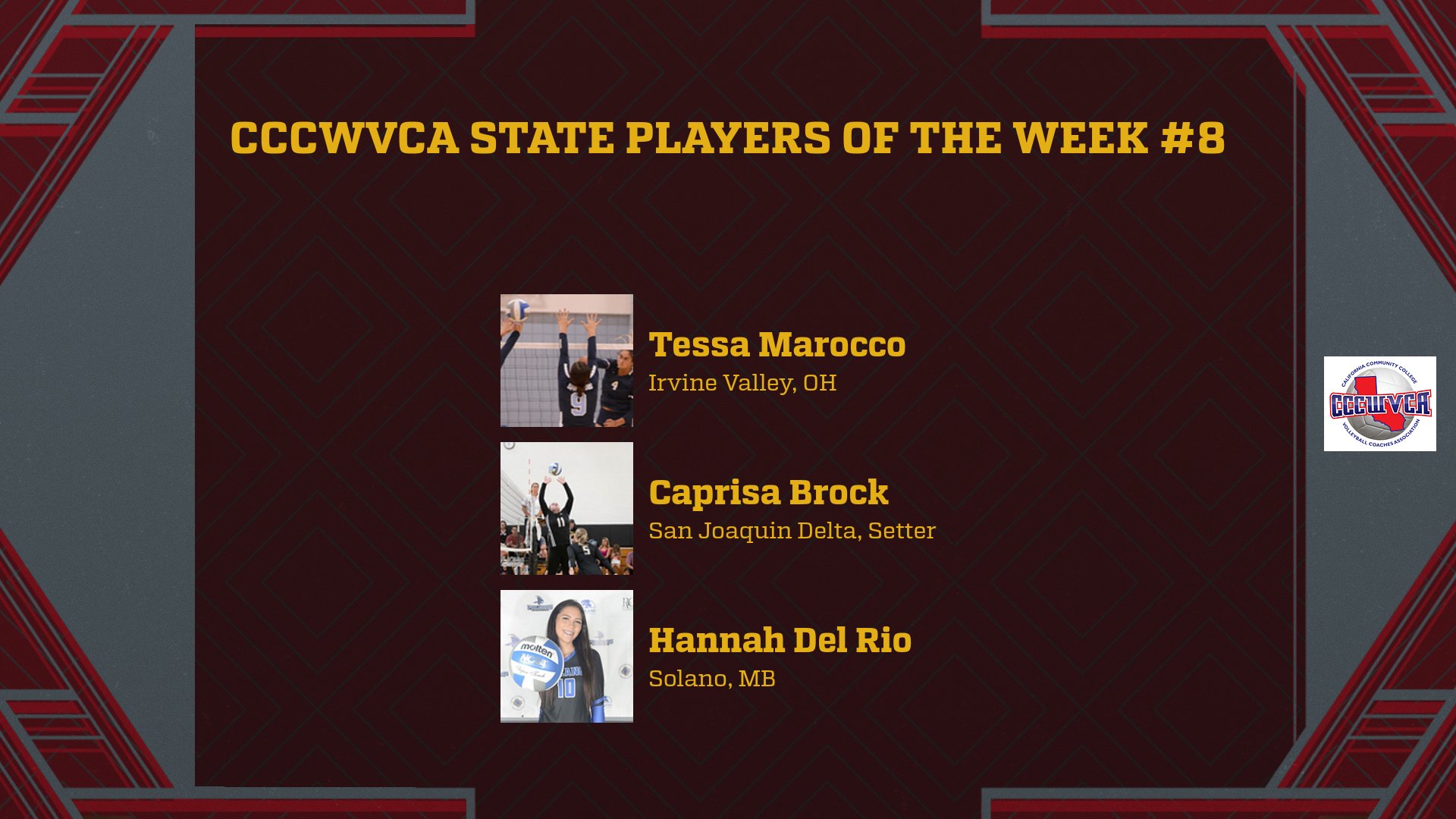 Tessa Marocco named a state volleyball player of the week