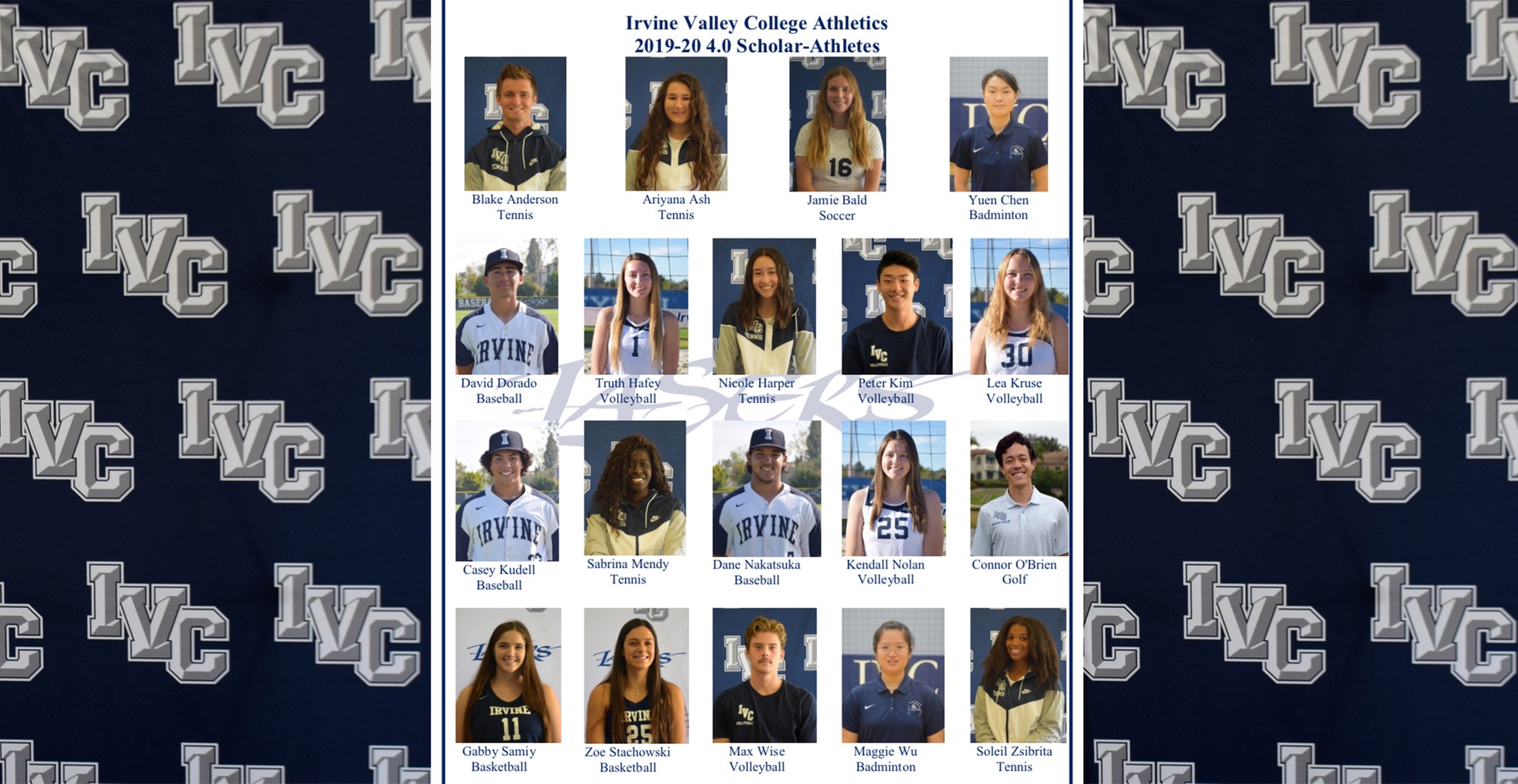 Honoring a record 107 Irvine Valley Scholar Athletes in 2019-20