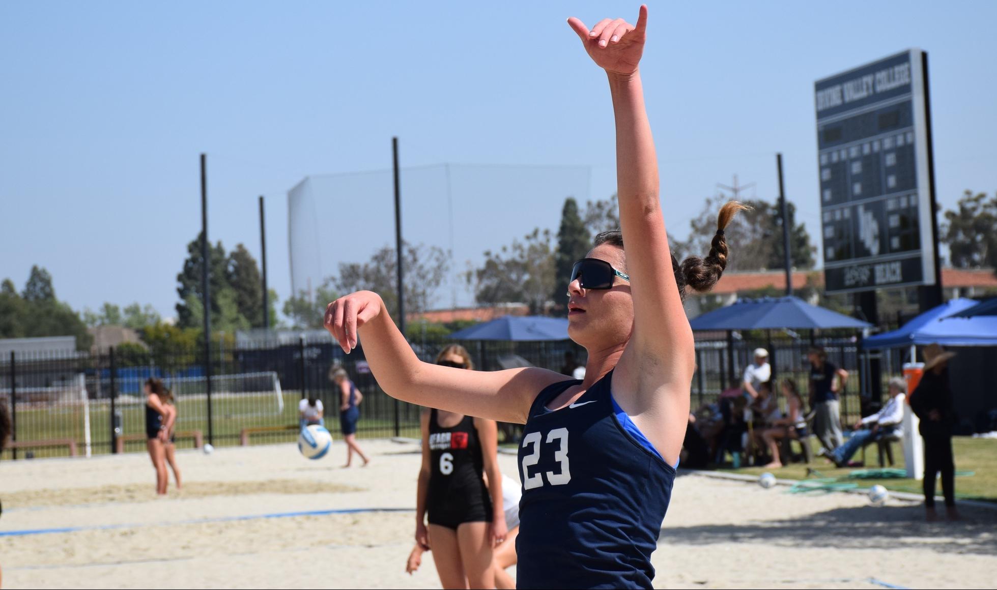 Women's beach volleyball team has solid start to OEC tourney