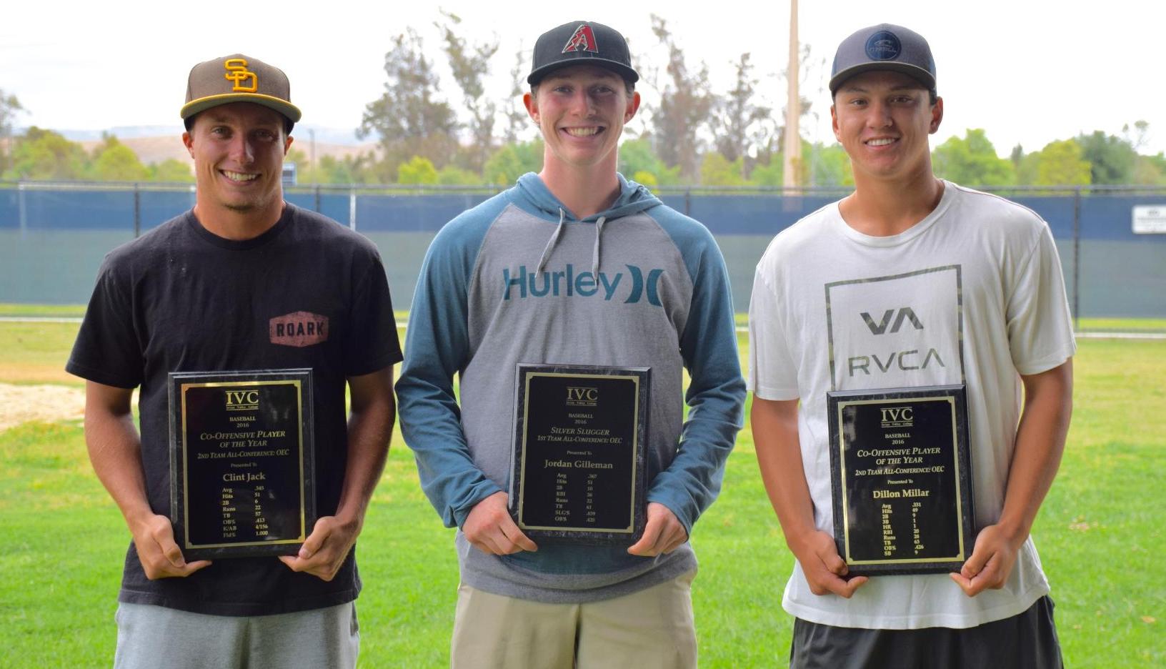 Three baseball players honored with team awards