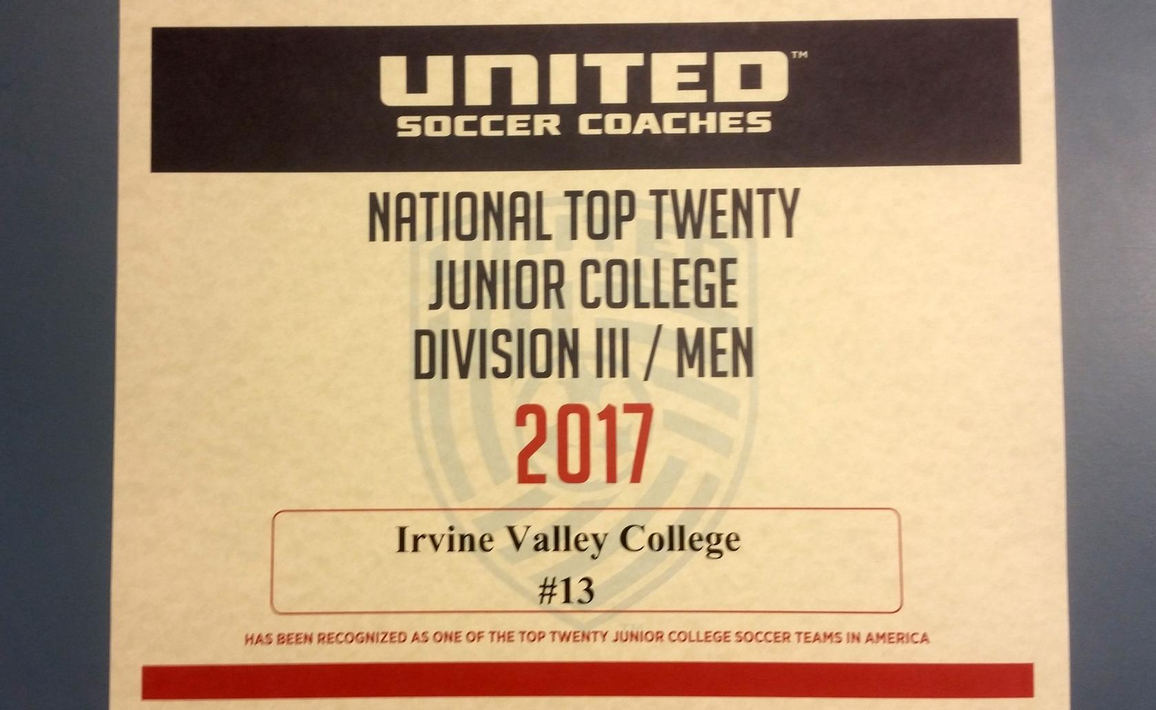 Men's soccer team ranked No. 13 in the nation in final poll