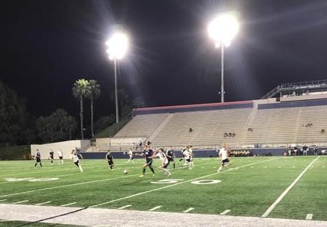Men's soccer team wins under the lights at Orange Coast