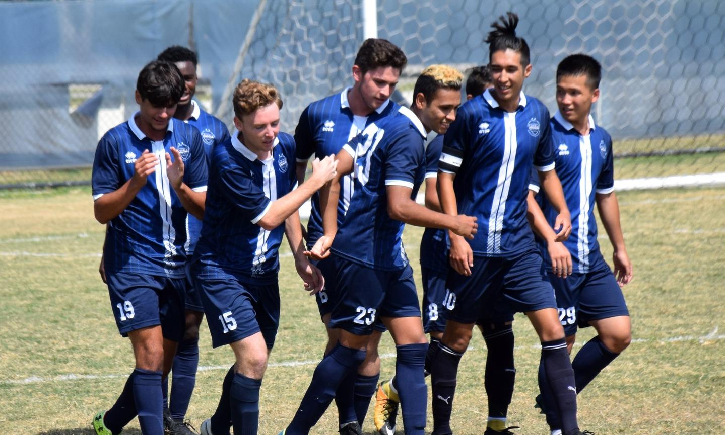Men's soccer team rolls in 7-0 conference win at Cypress