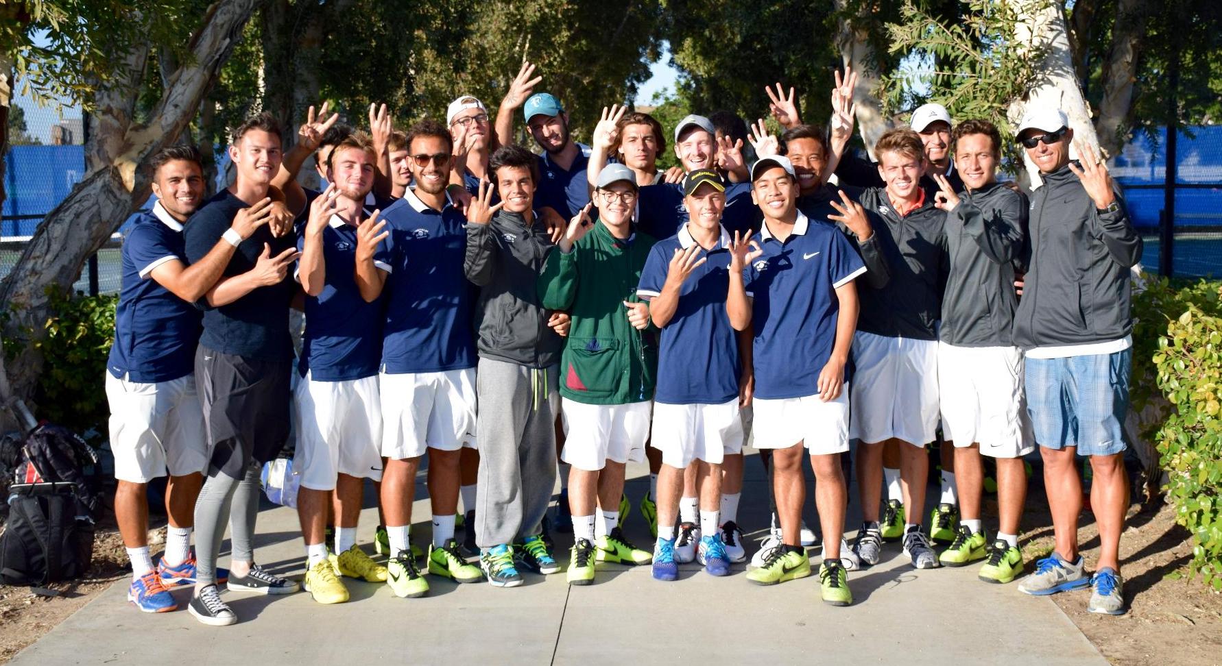 Men's tennis team finishes unbeaten in conference once again