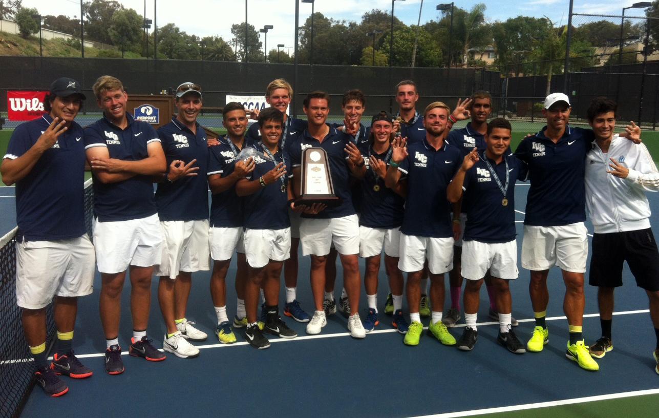 Men's tennis team does it again, wins third state title in a row