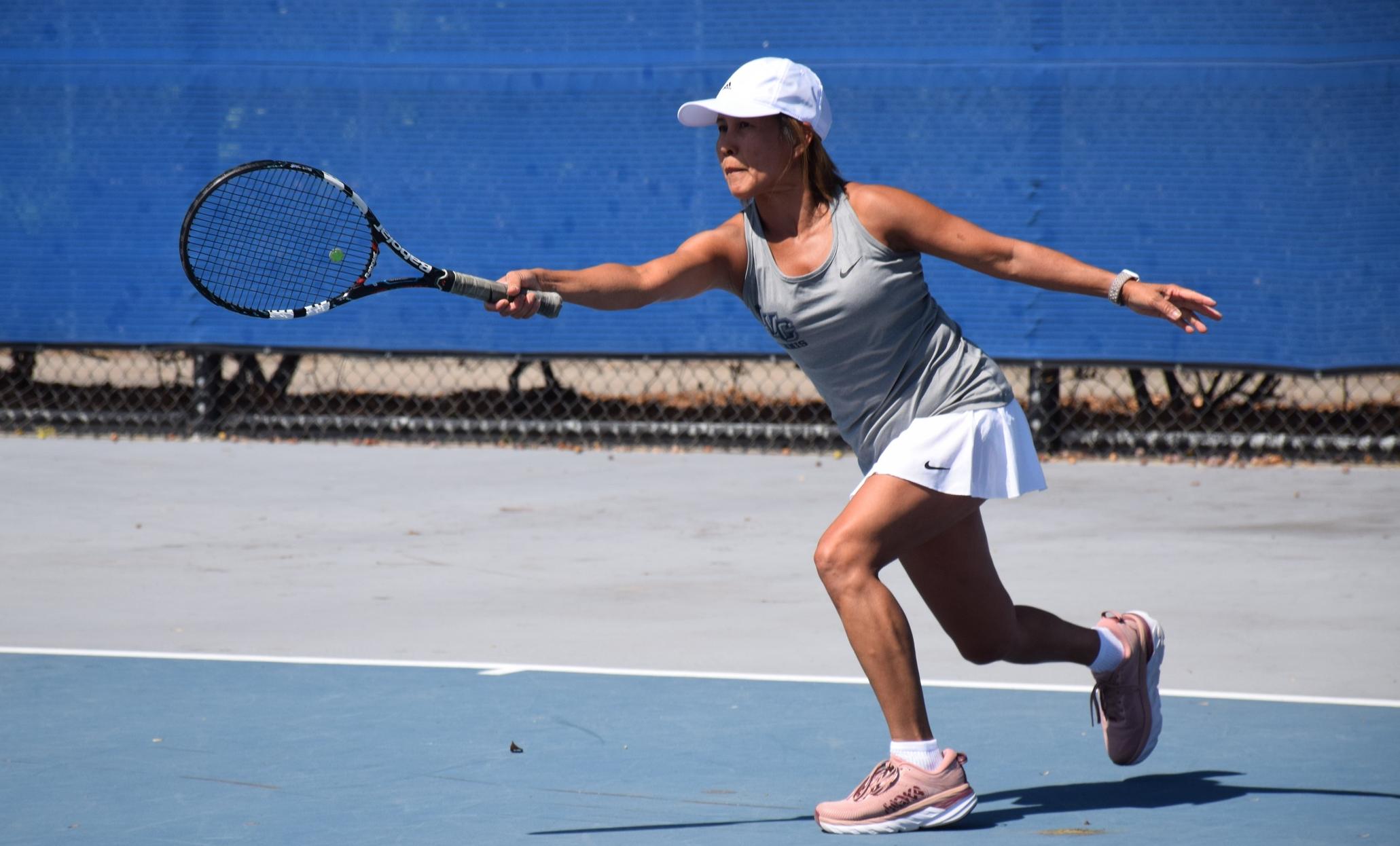 Women's tennis battles back to earn split on the week with RCC