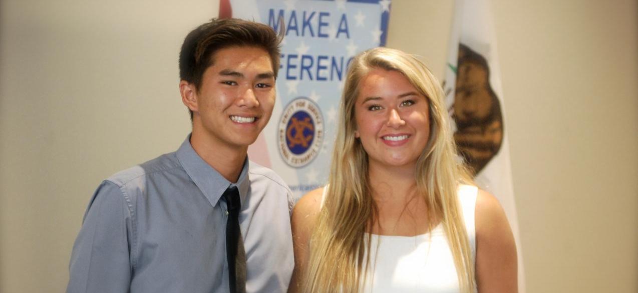 Scholar athletes Becky Moodie and Steven Le honored