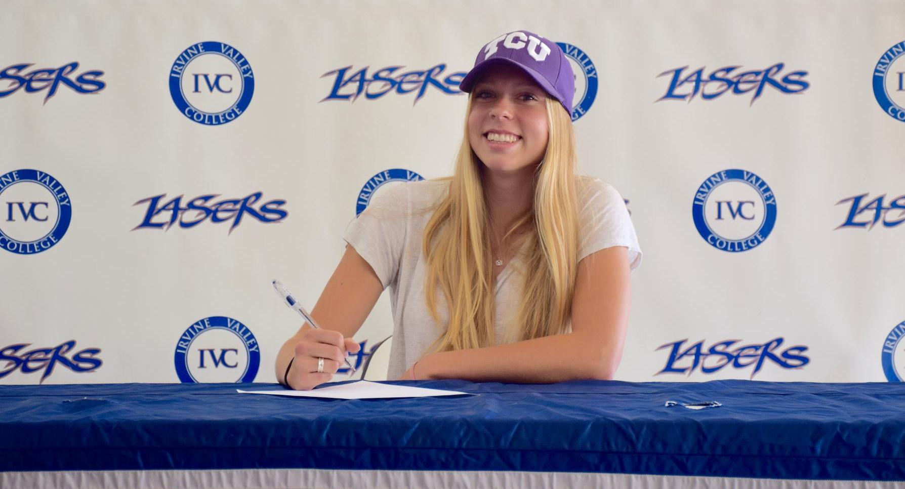 Women's volleyball player Kayla Scheevel signs with TCU