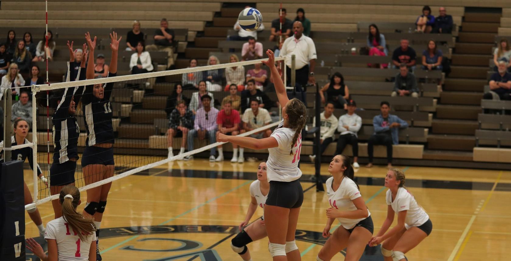 Volleyball team holds off Orange Coast for 38th win in a row