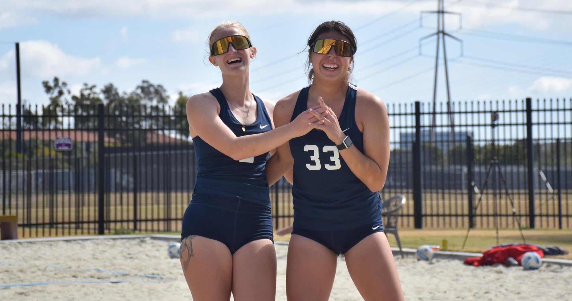 Women's beach volleyball team wins two of three at home