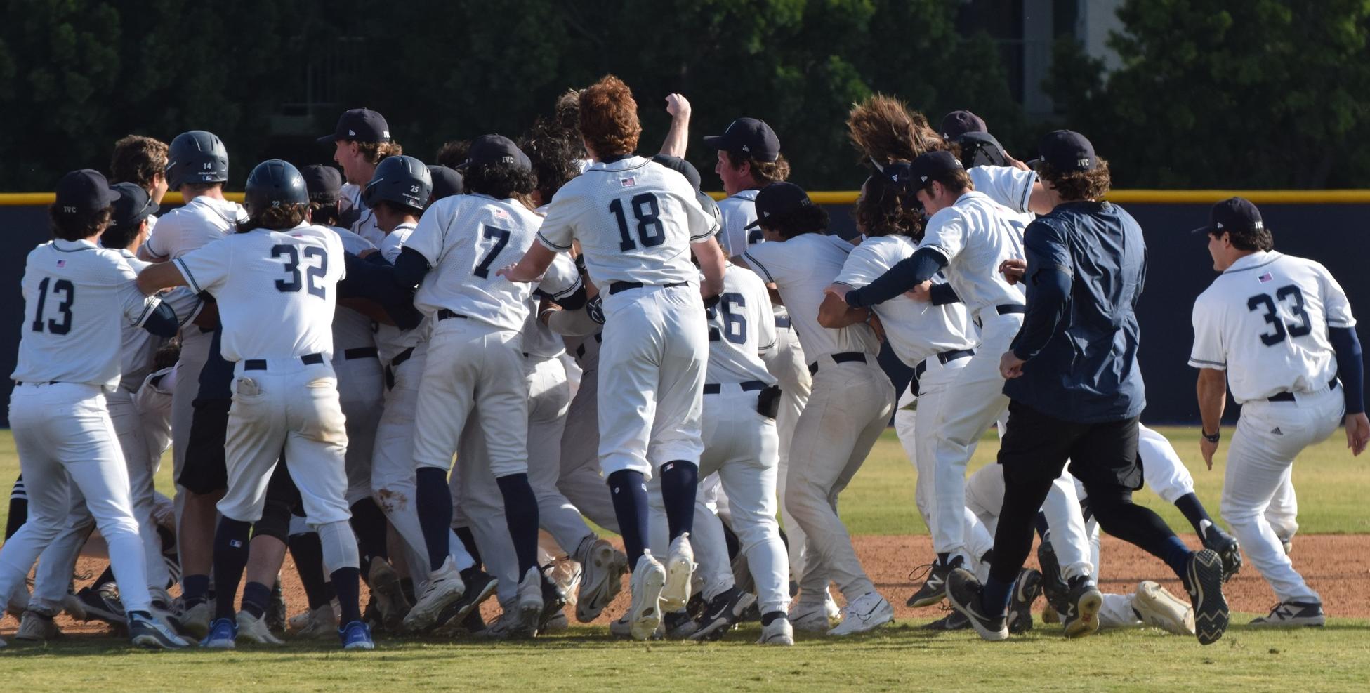 Baseball team is back at home and pulls off a dramatic win