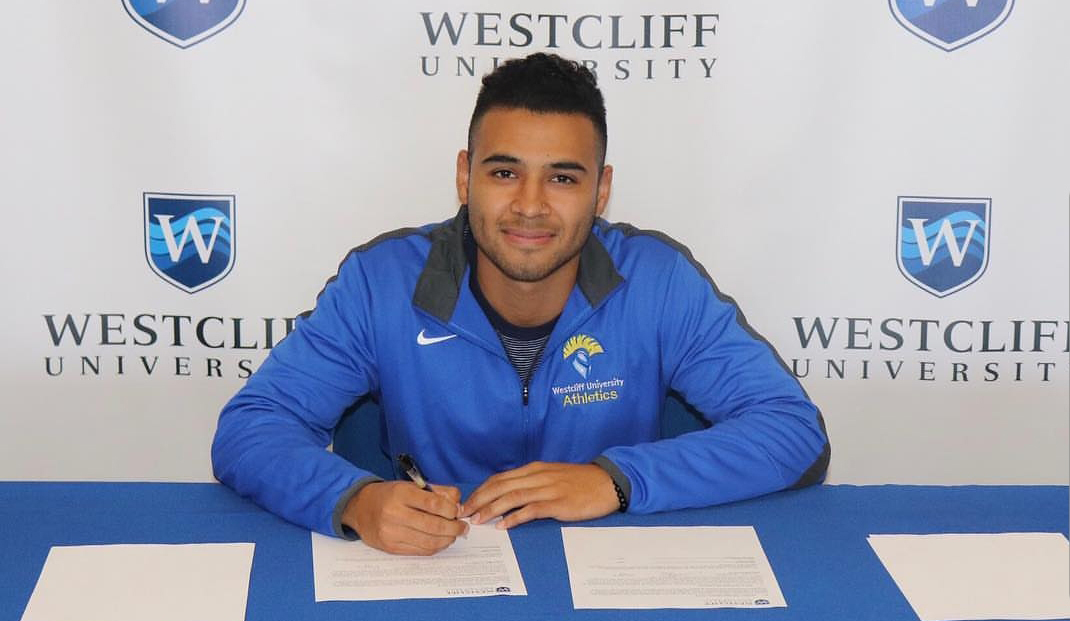 Men's soccer player Sergio Montes on his way to Westcliff