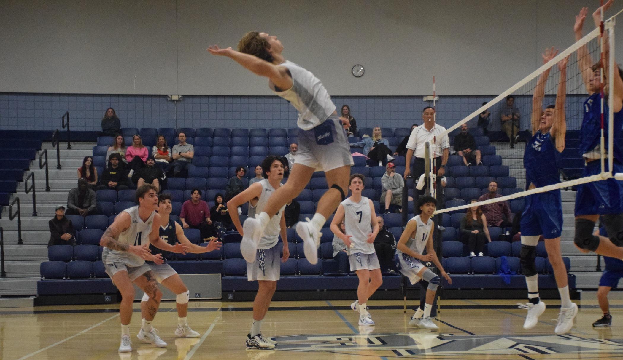 Men's volleyball team wins in four in first home match of year