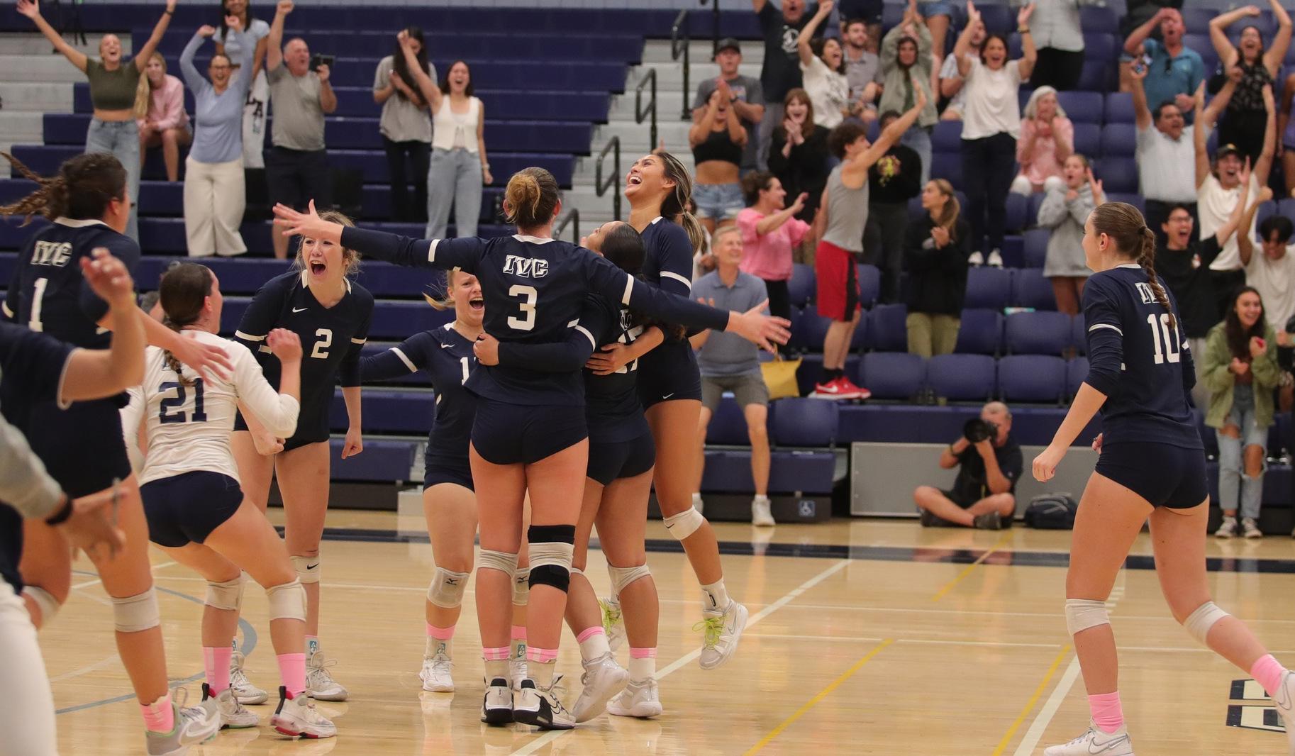 Women's volleyball team storms back, takes down OCC in five